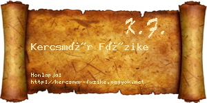 Kercsmár Füzike névjegykártya